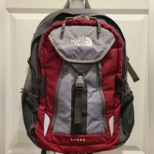 The North Face Surge padded backpack.